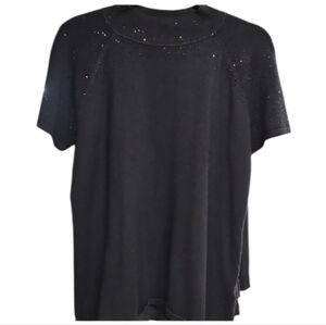 EUC CABLE & GAUGE Elegant Black Mock Turtleneck Shortsleeve Knit Top  Sz.XL